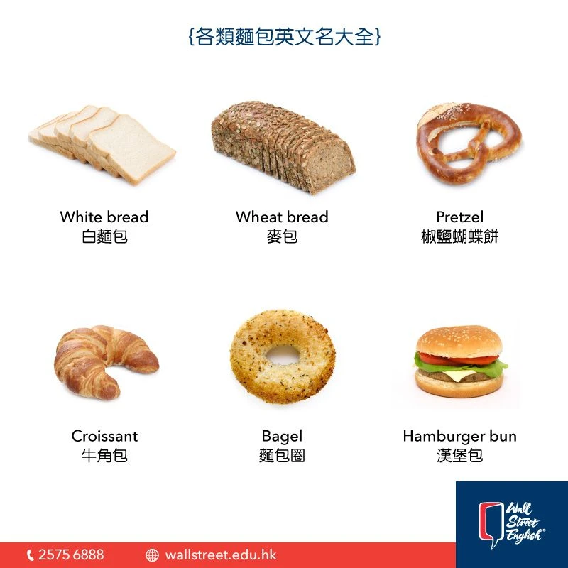 各類麵包英文名大全