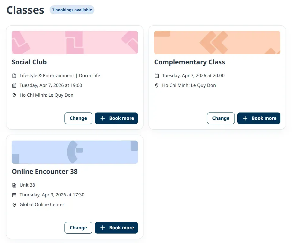 giao diện nền tảng học tiếng anh wall street english 